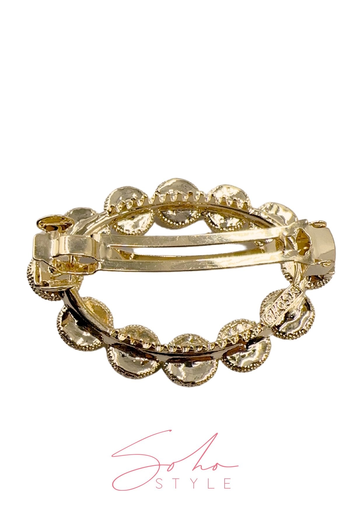 STUNNING OVAL SHAPED CRYSTAL RHINESTONE BARRETTE Barrette Soho Style