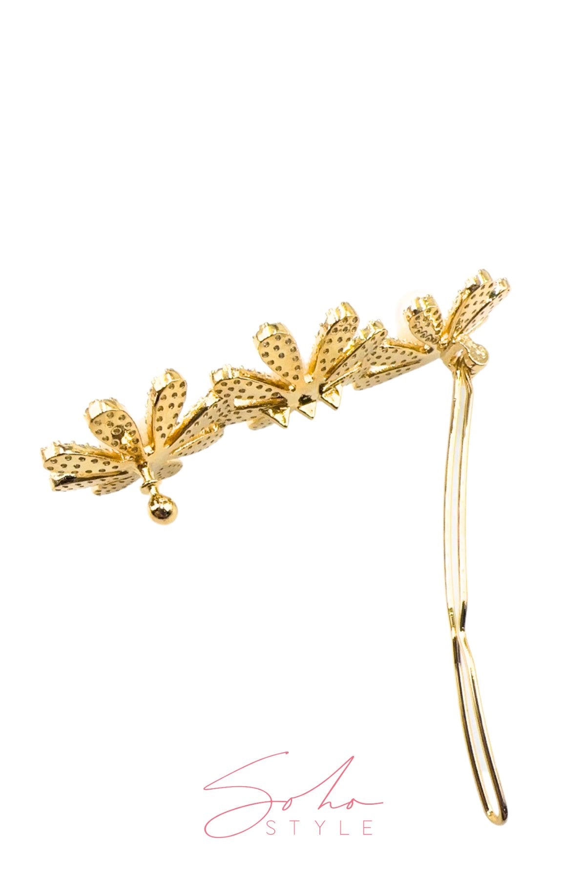 Dandelion pearl flower stone barrette Barrette Soho Style