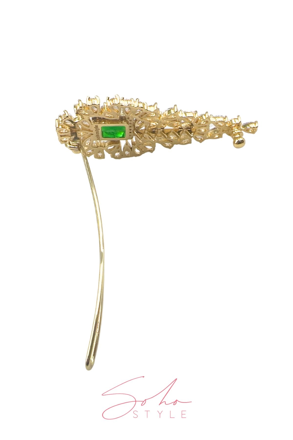 Flounder Middle Ruby Stone Hair Barrette Barrette Soho Style