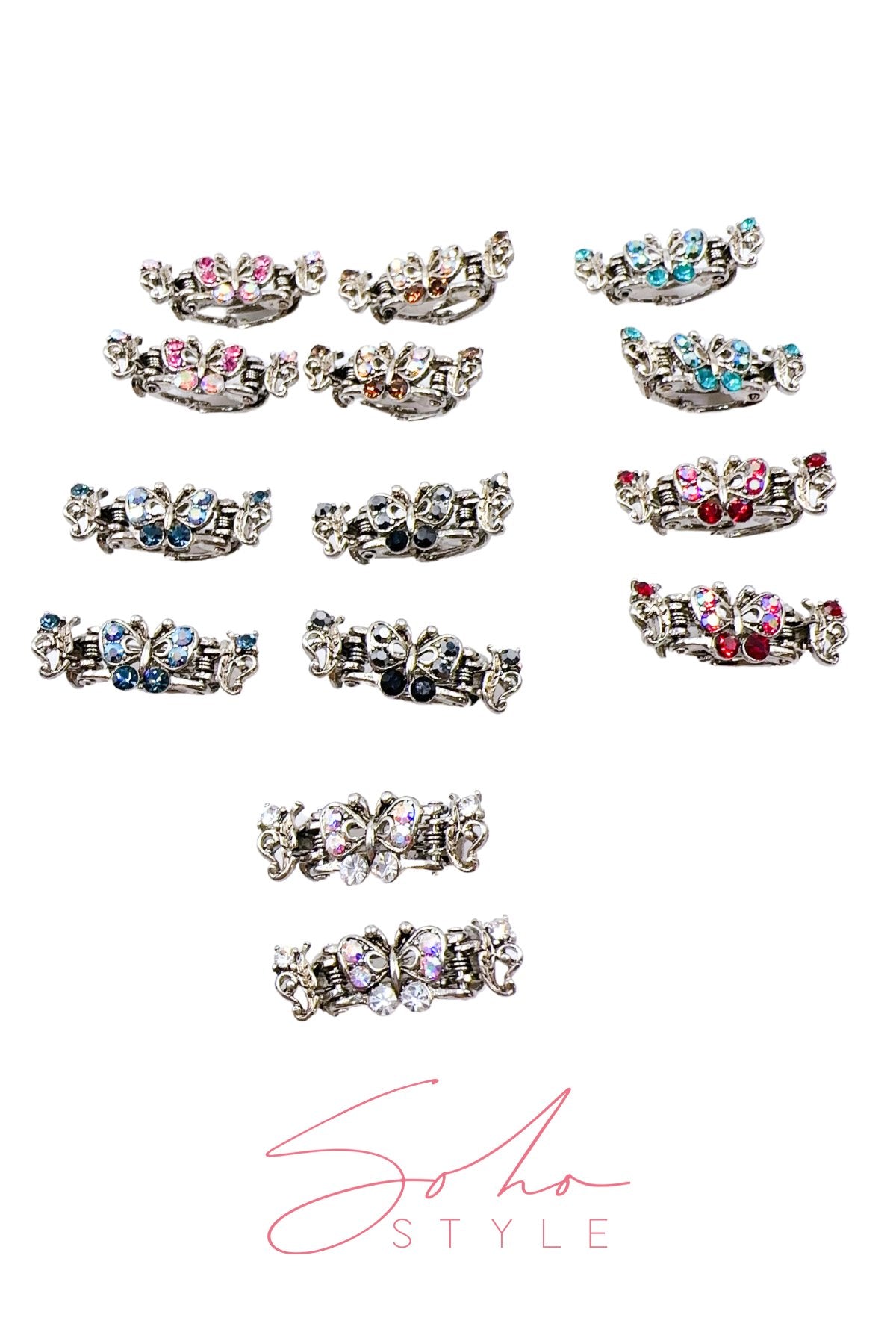 [SALE] MIni Crystal Rhinestones Butterfly Hair Jaw Hair Jaws Sale