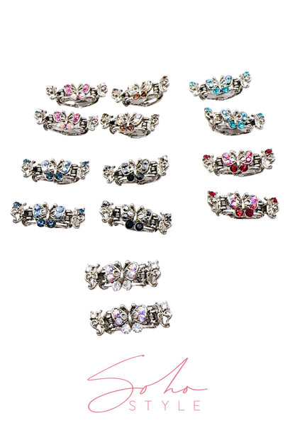 [SALE] MIni Crystal Rhinestones Butterfly Hair Jaw Hair Jaws Sale