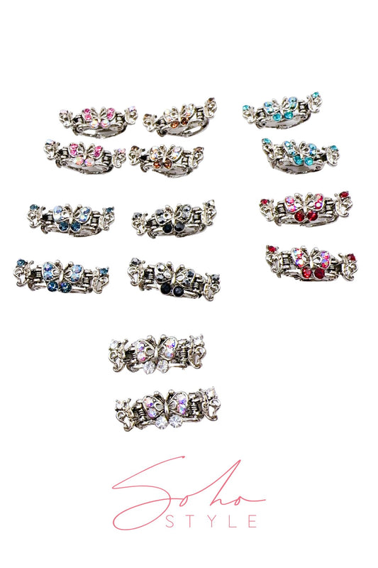 [SALE] MIni Crystal Rhinestones Butterfly Hair Jaw Hair Jaws Sale