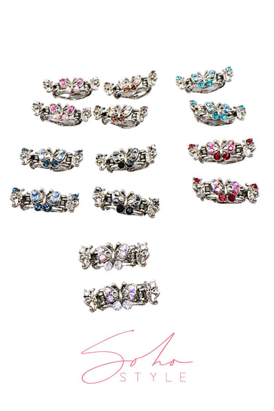 Mini Crystal Rhinestones Butterfly Hair Jaw – Soho Style