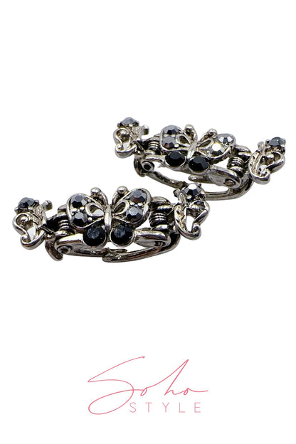 [SALE] MIni Crystal Rhinestones Butterfly Hair Jaw Hair Jaws Sale