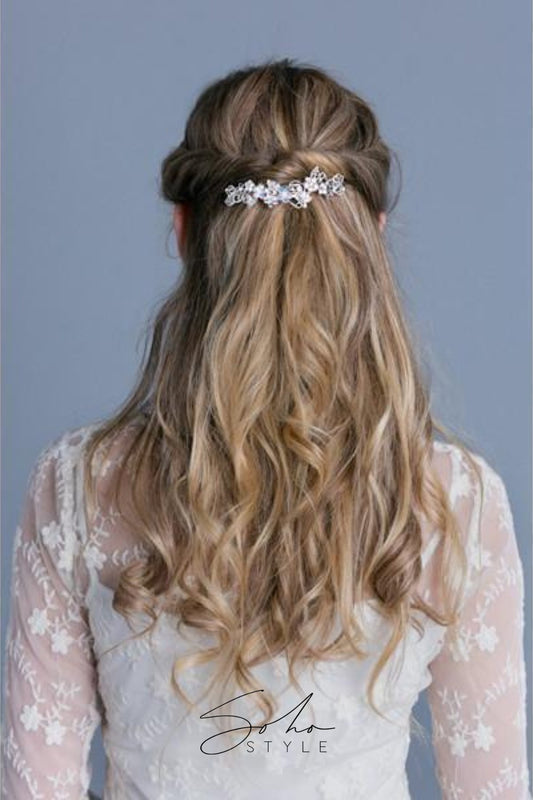 Floral Gardena Crystal Barrette Barrette Soho Style