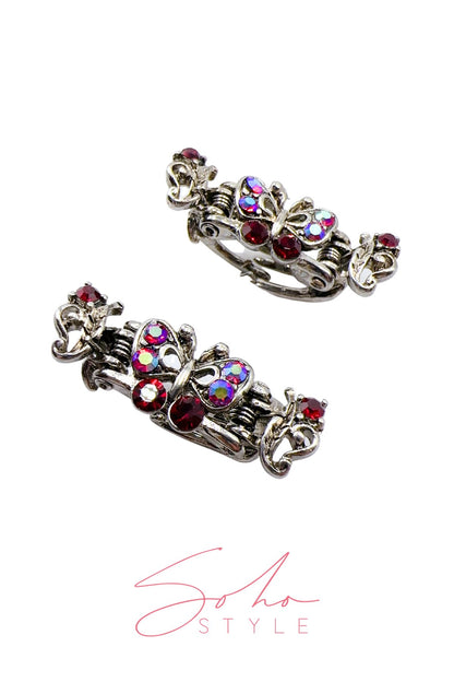 [SALE] MIni Crystal Rhinestones Butterfly Hair Jaw Hair Jaws Sale