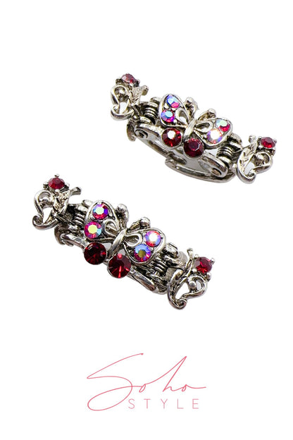 [SALE] MIni Crystal Rhinestones Butterfly Hair Jaw Hair Jaws Sale