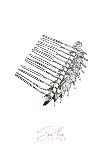 Crystal Feather Burst Hair Comb Hair Comb Soho Style