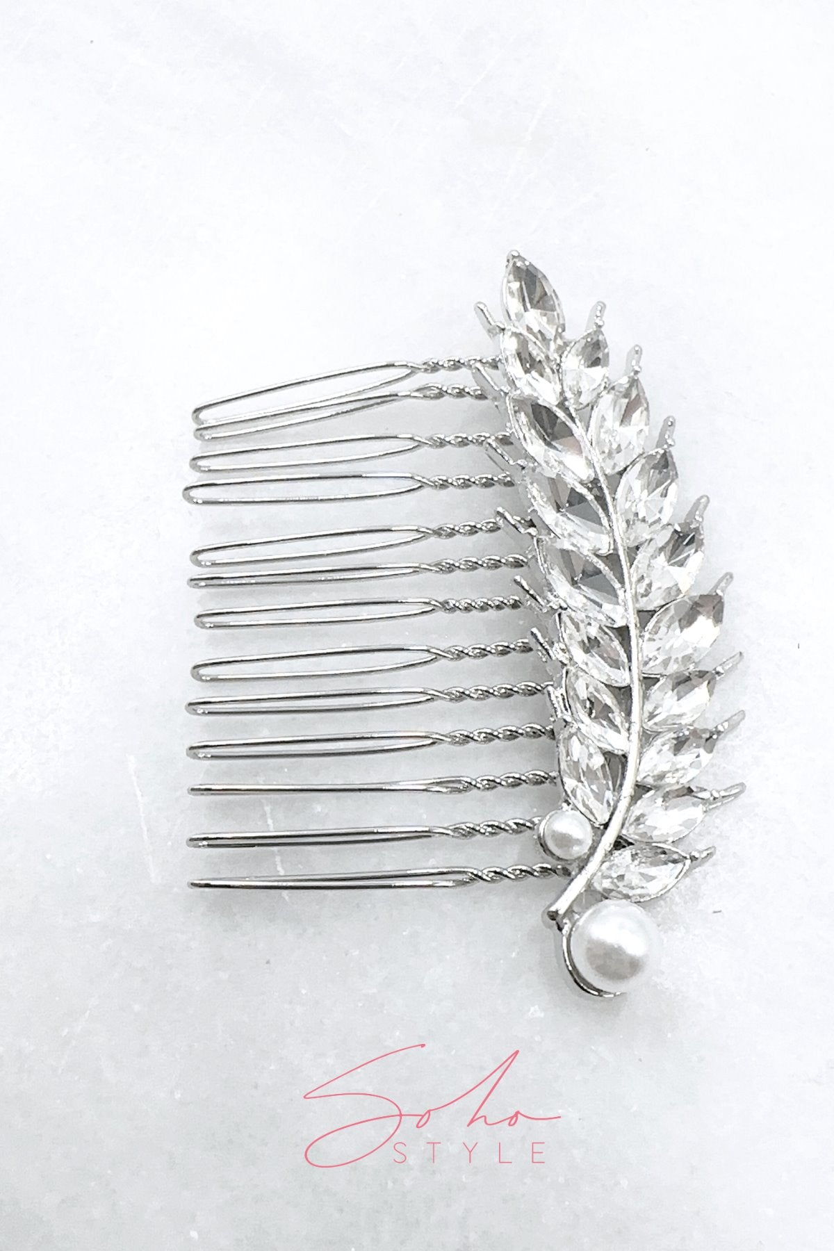 Crystal Feather Burst Hair Comb Hair Comb Soho Style