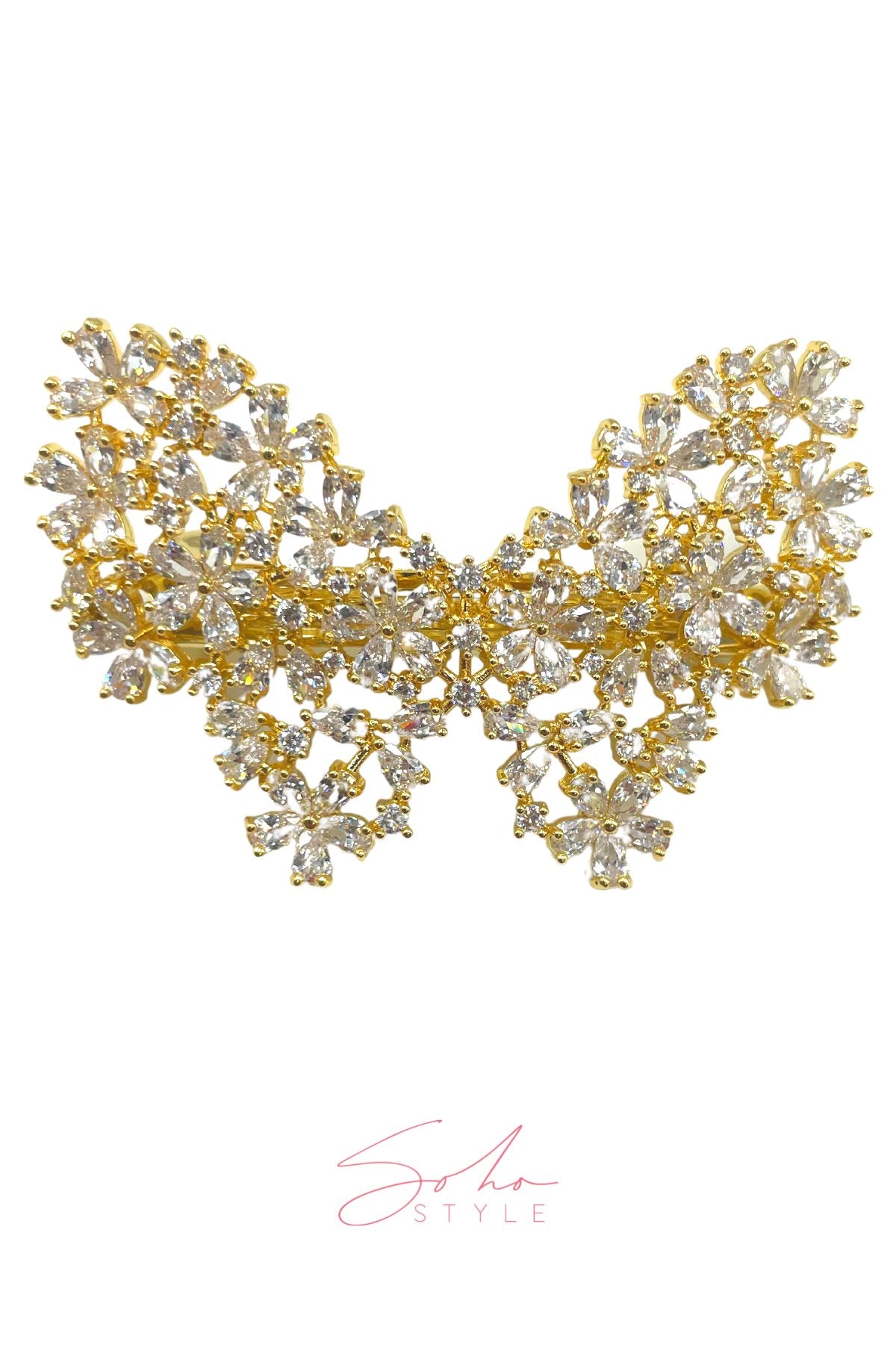 Butterfly Rhinestone Hair Barrette Barrette Soho Style