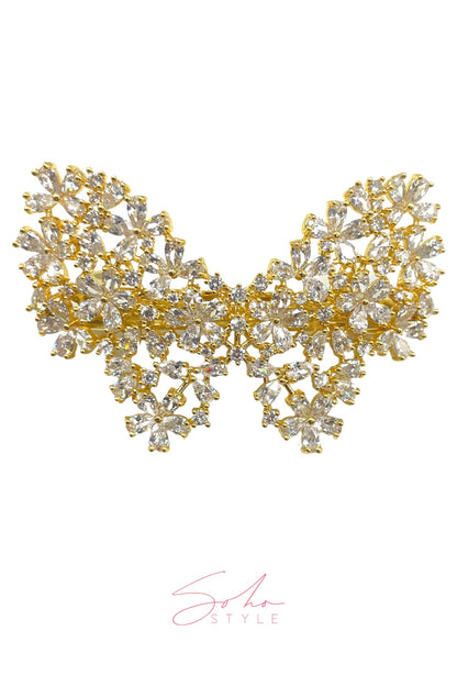 Butterfly Rhinestone Hair Barrette Barrette Soho Style