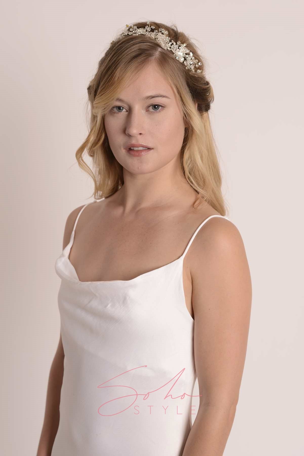 Jeslyn Crystal Hair Crown Wedding Soho Style