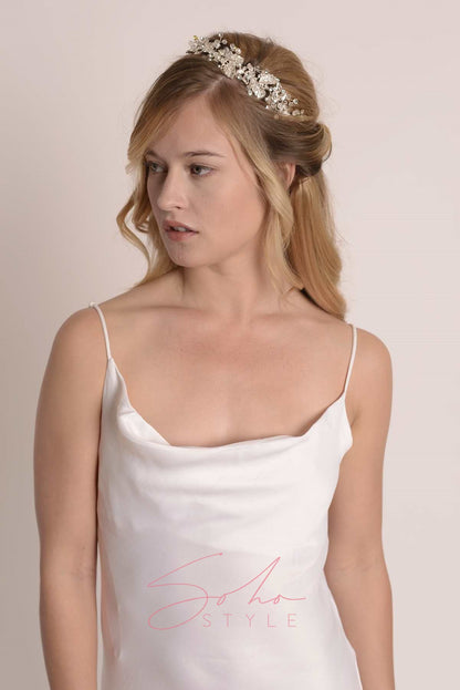 Jeslyn Crystal Hair Crown Wedding Soho Style