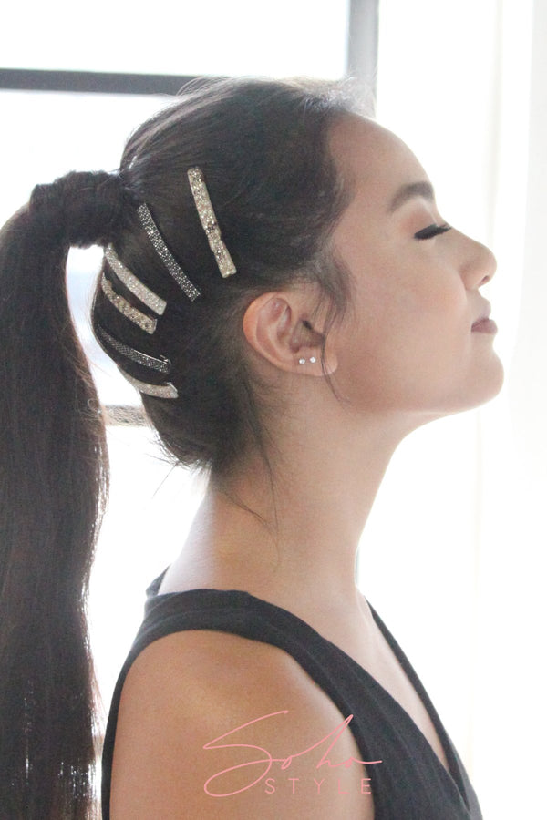Black crystal hair clip Hair Accessorie ACUS49