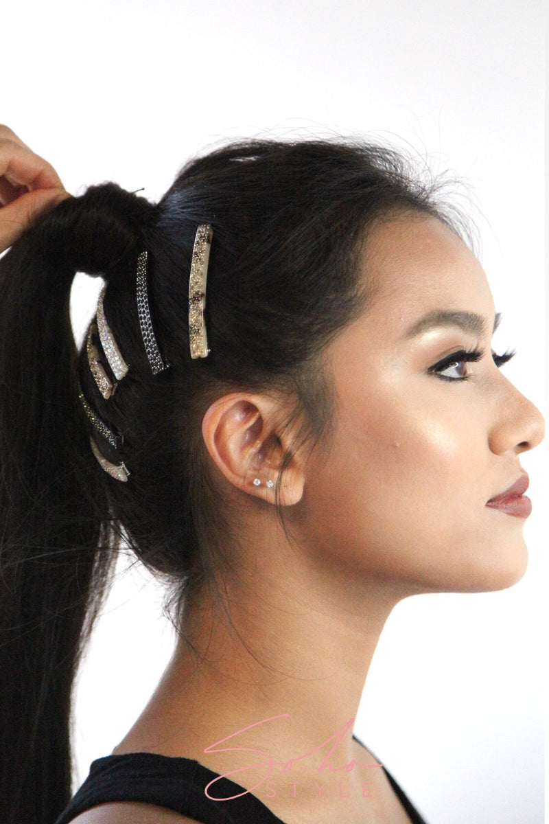 Black crystal hair clip Hair Accessorie ACUS49