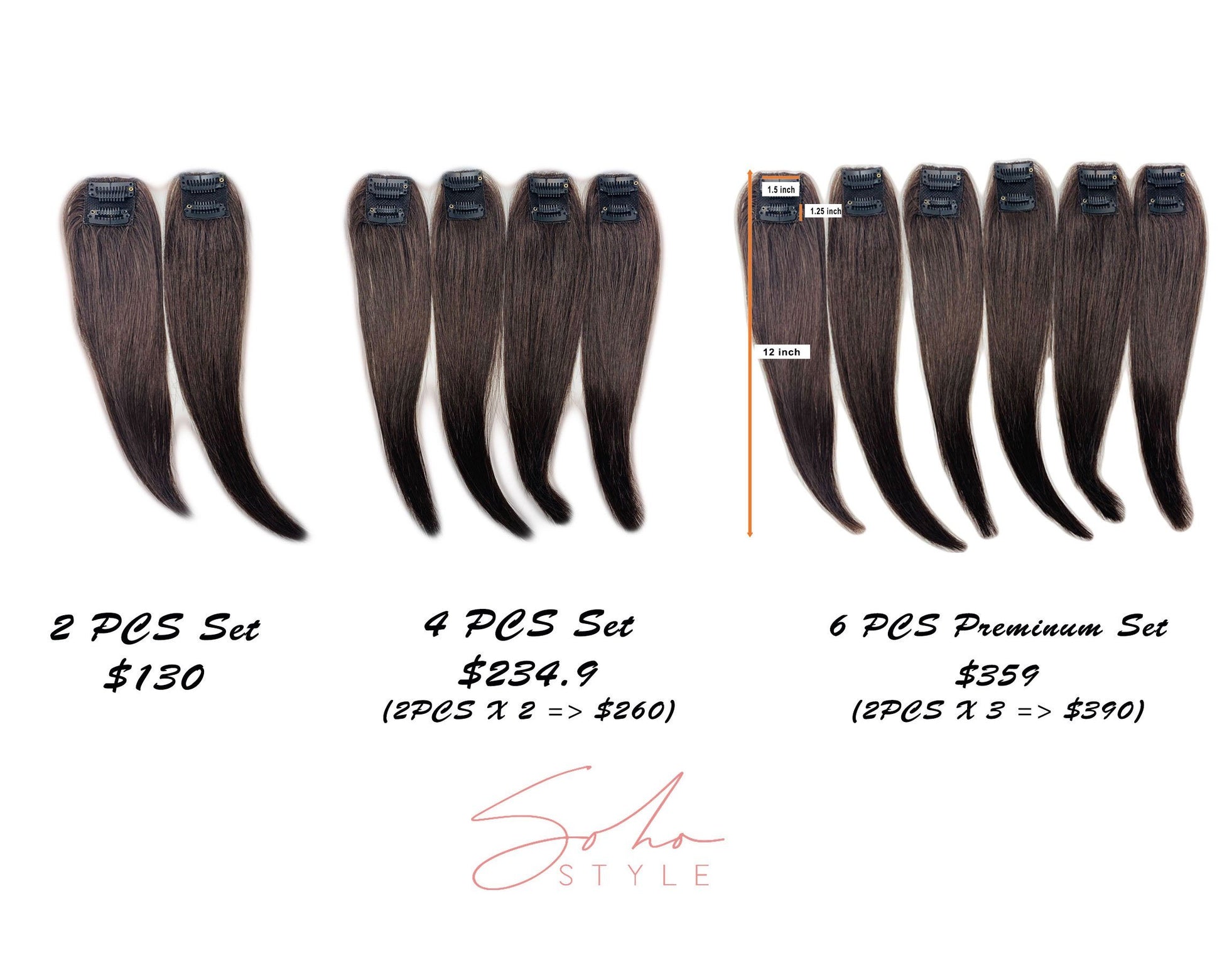 Special Value Set - Lucy 13" Human Hair + Ali 12" Clip-in Remy Human Hair set Hair Extension Sale