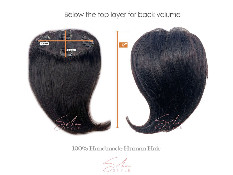 Angela - 12" Human Hair Volume Topper Extension Hair Extension Sale