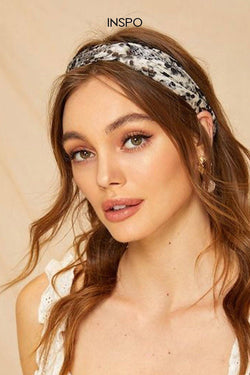 Leopard Print Top Knot Wrap Style Headband Headband 2019