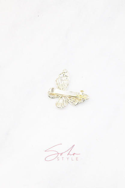 Butterfly Crystal Barrette Soho Style