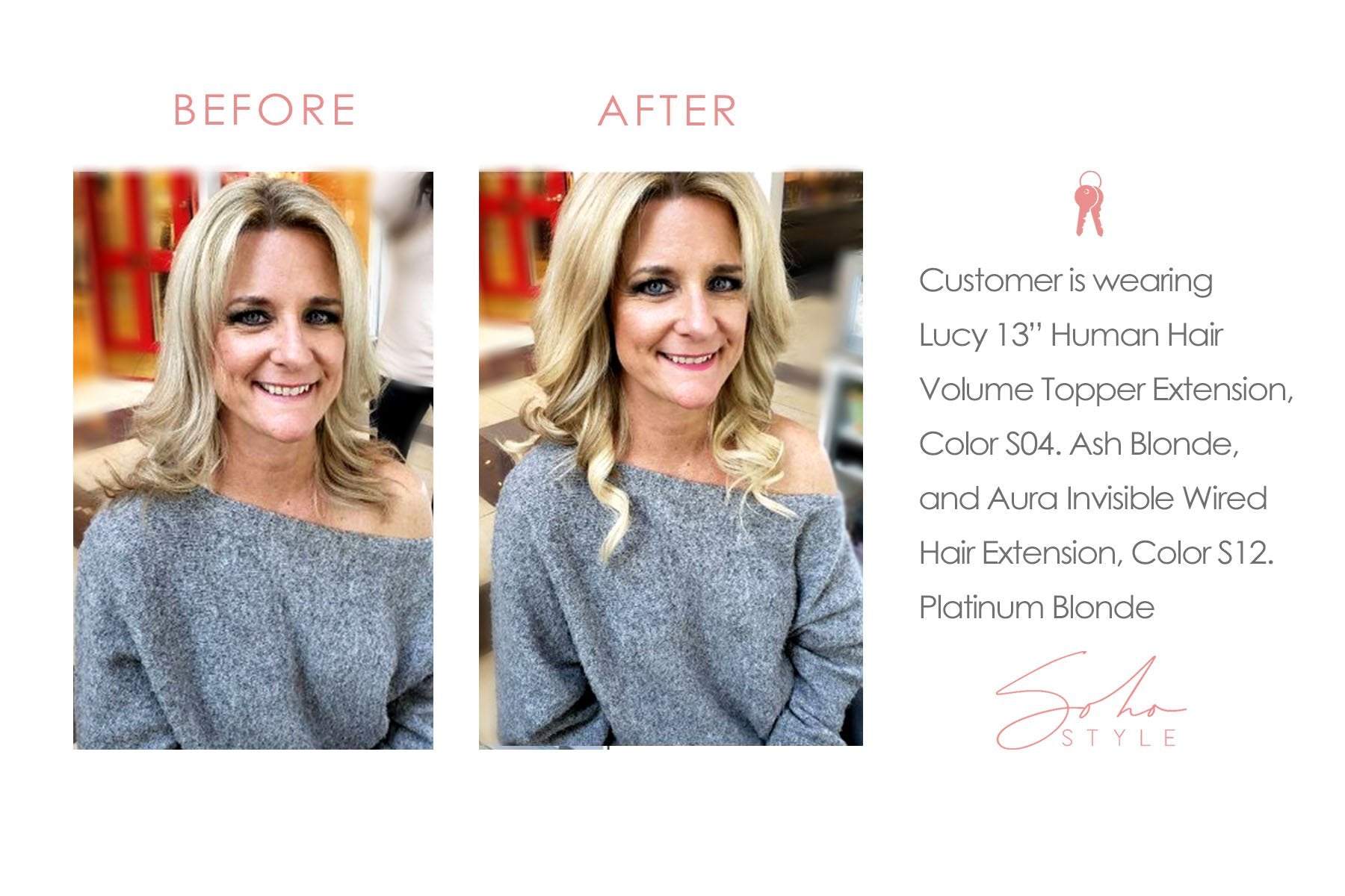 Lucy -13��������� Human Hair Volume Topper Extension H