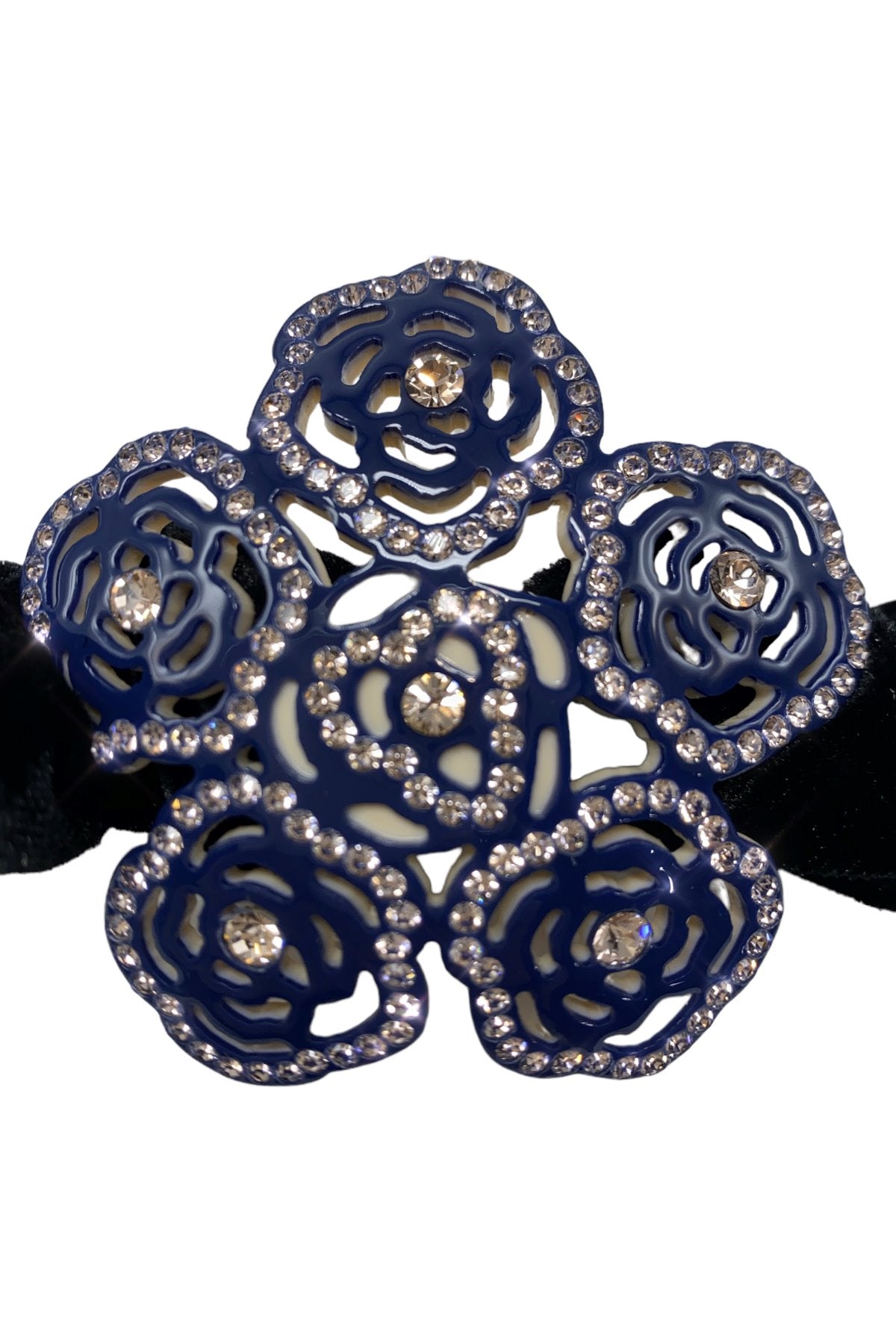 Roses Trudy Crystal Velvet Scrunchy Ponytail Holder Soho Style