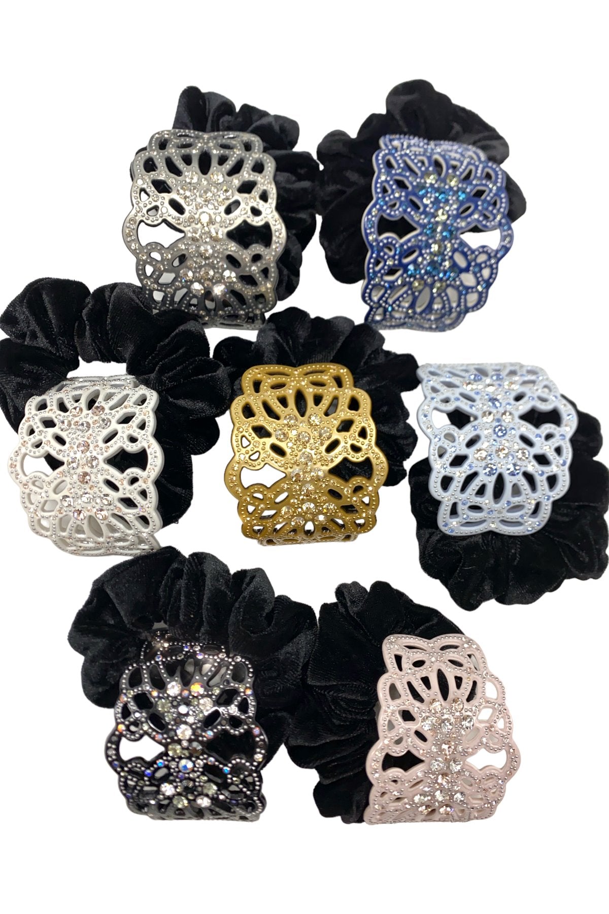 Crystal Decorative ponytail holder scrunchie Hair Accessorie Soho Style