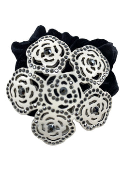 Roses Trudy Crystal Velvet Scrunchy Ponytail Holder Soho Style