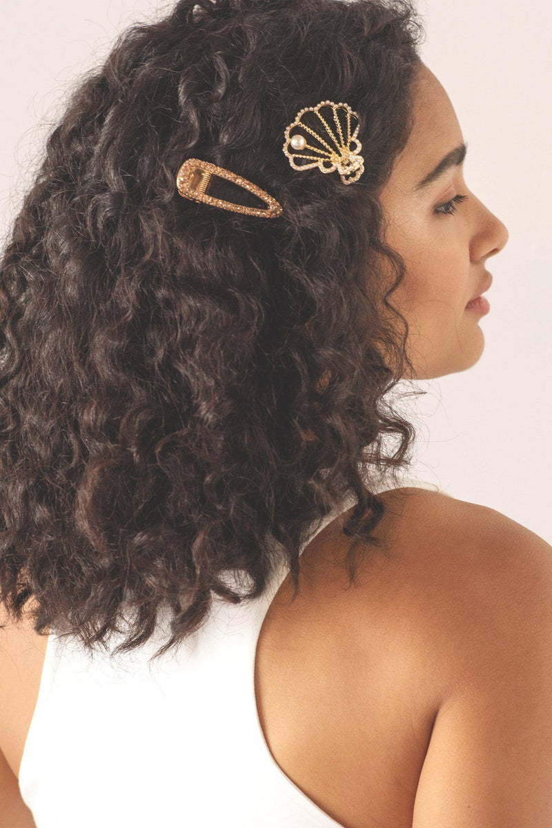 Seashell Clip and Pearl Bobby Pin Set Hair Accessorie Soho Style