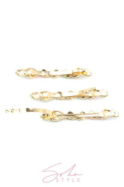Soho Style Multi-Colored Bejeweled Barrette set Hair Accessorie Soho Style