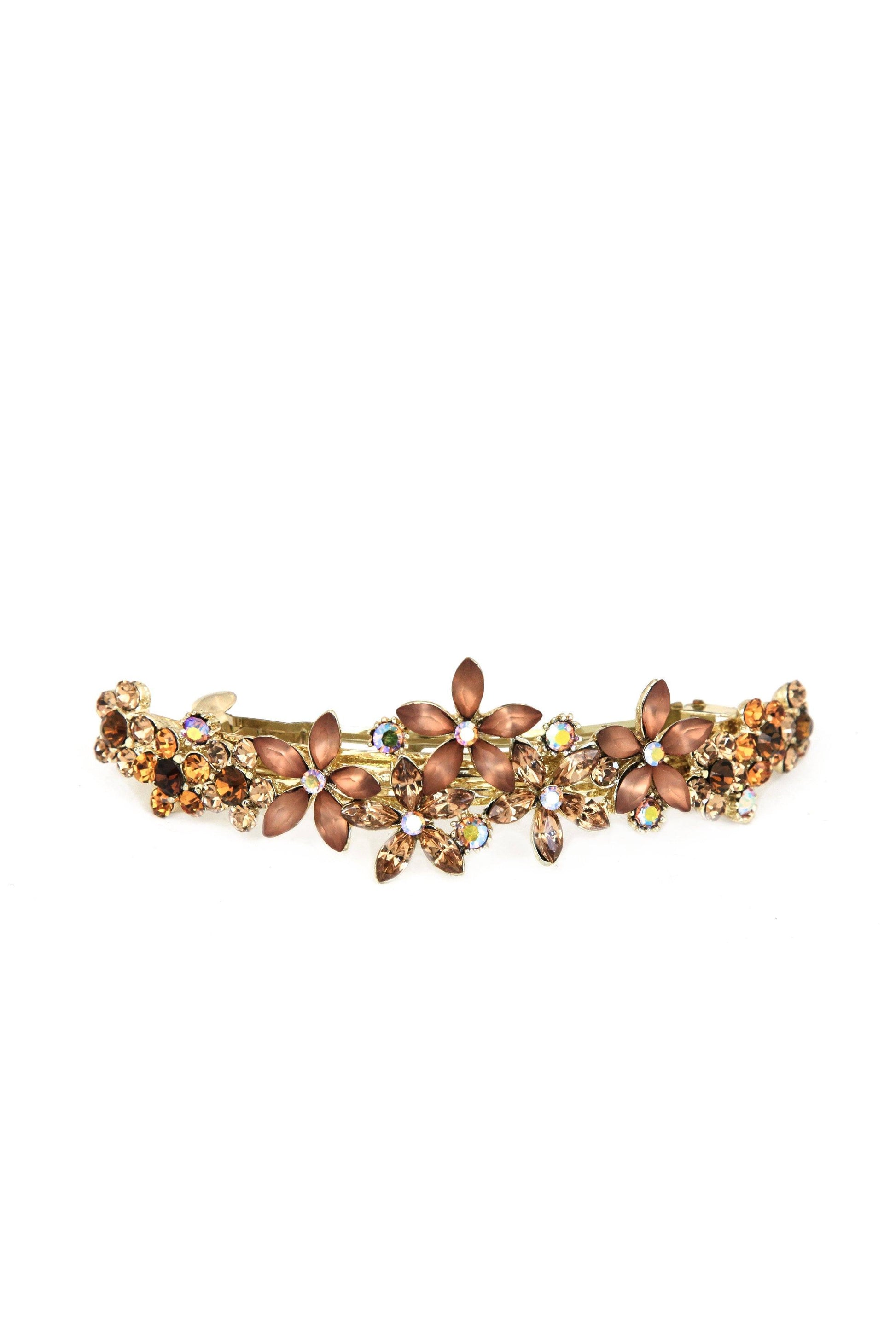Contrasting Crystal Flower Barrette Barrette Soho Style
