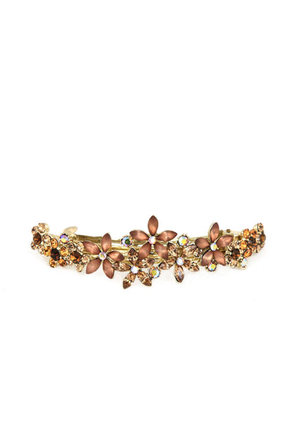 Contrasting Crystal Flower Barrette Barrette Soho Style