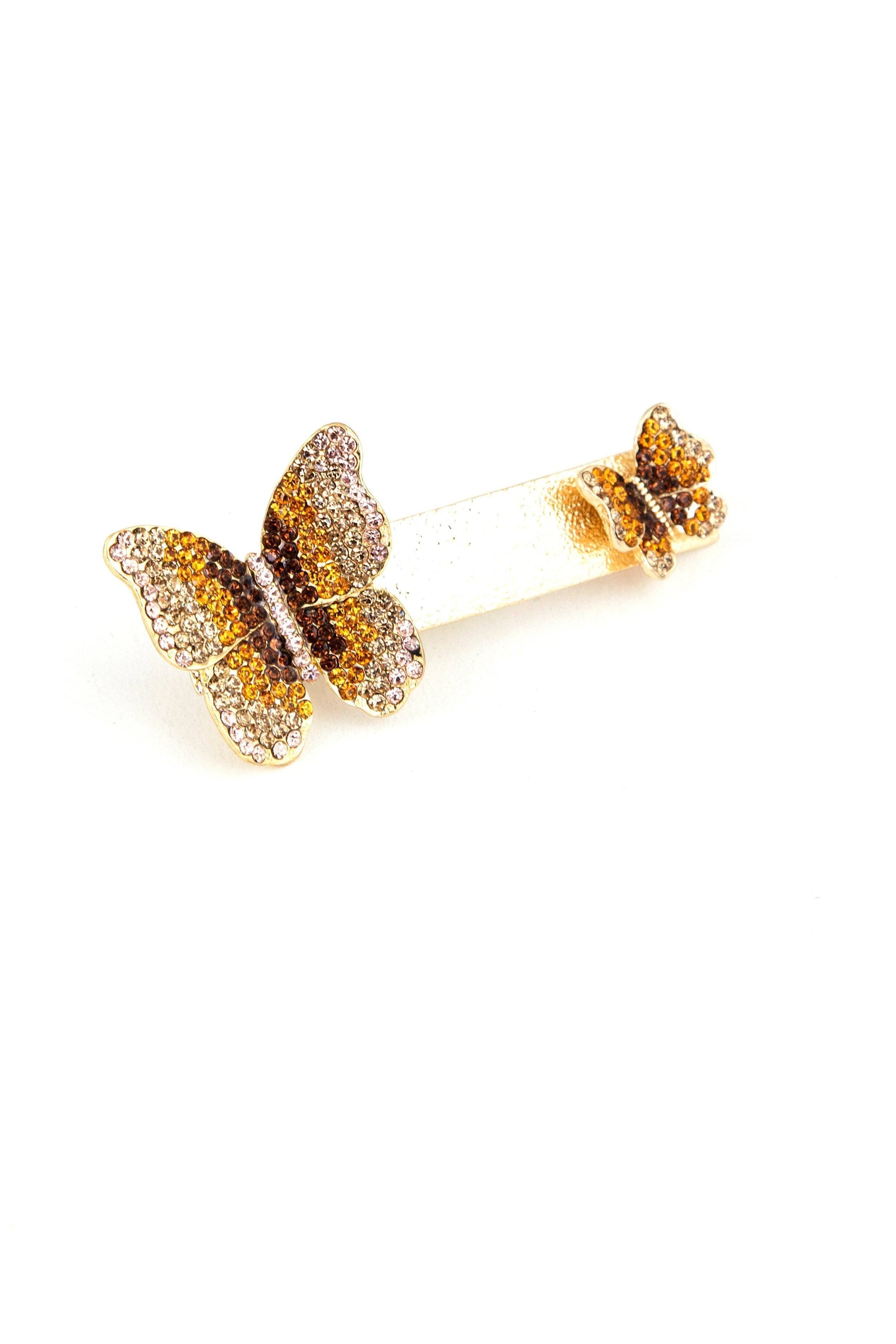 Double Butterfly Crystal Barrette Sale Soho Style