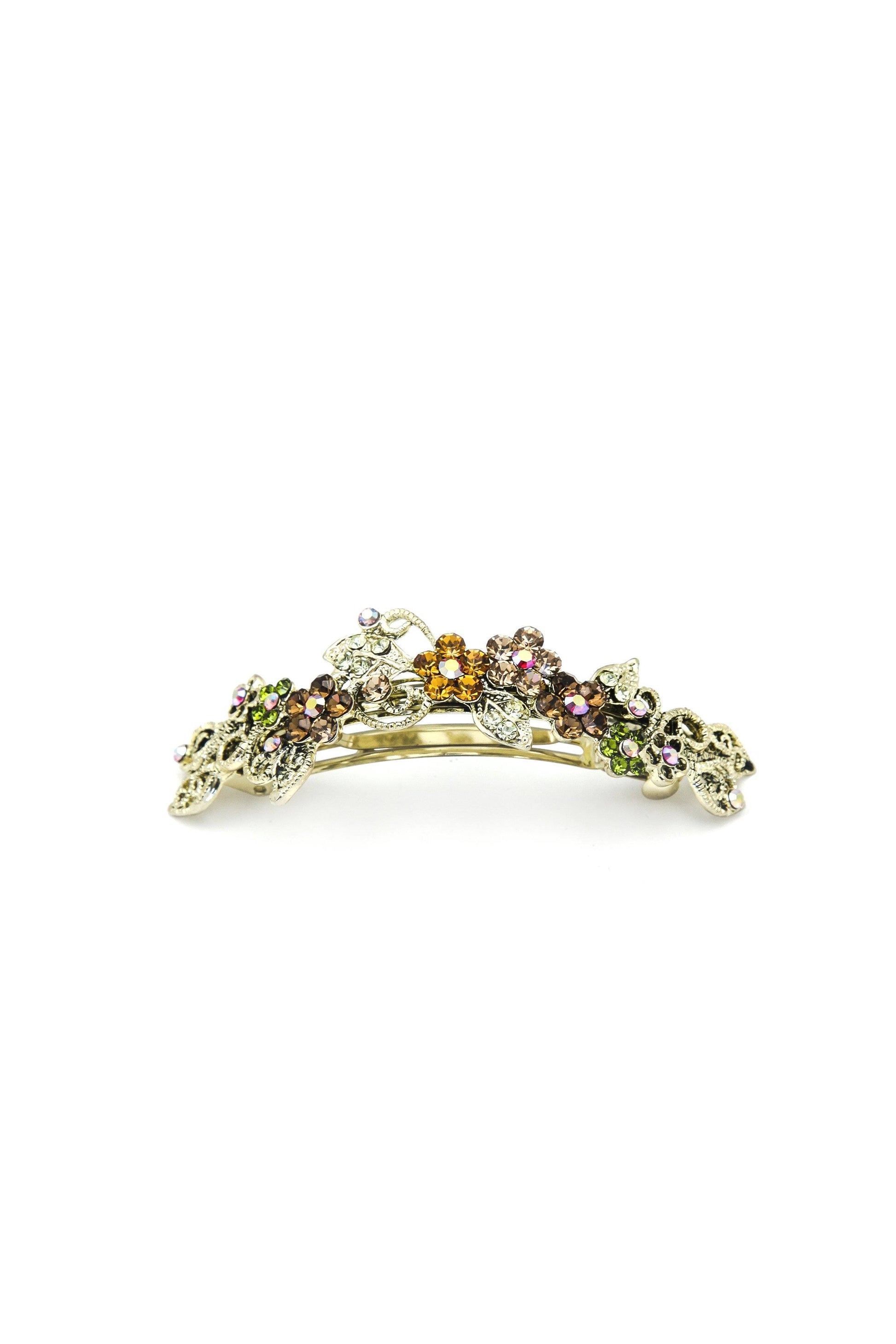 Floral Gardena Crystal Barrette Barrette Soho Style