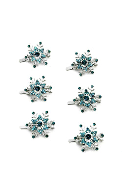 Snowflake Crystal Magnetic Barrettes (6 piece set) Barrette Soho Style