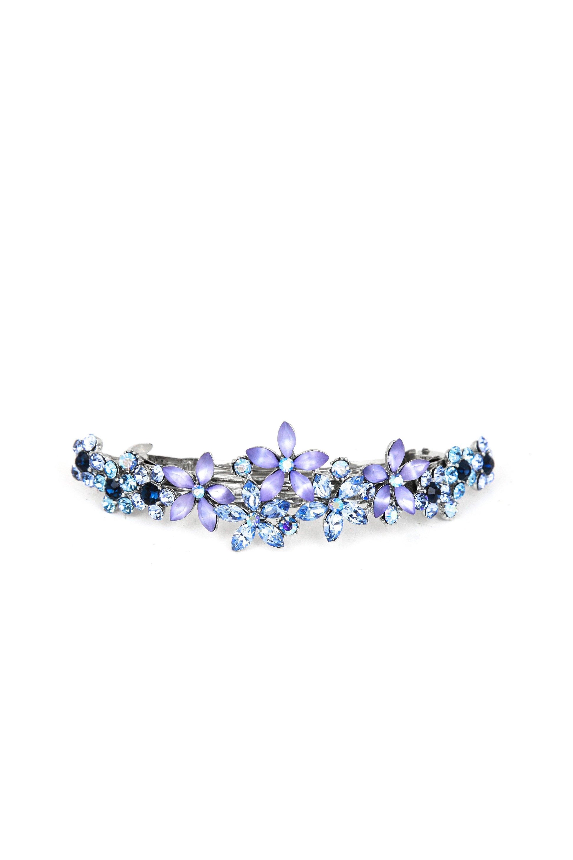 Contrasting Crystal Flower Barrette Barrette Soho Style