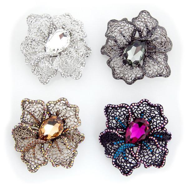 Crystal Mosaic Flower Barrette Barrette Soho Style