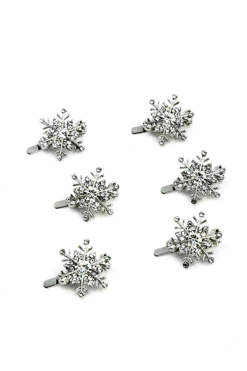 Snowflake Crystal Magnetic Barrettes (6 piece set) Barrette Soho Style