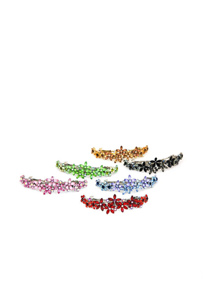 Contrasting Crystal Flower Barrette Barrette Soho Style