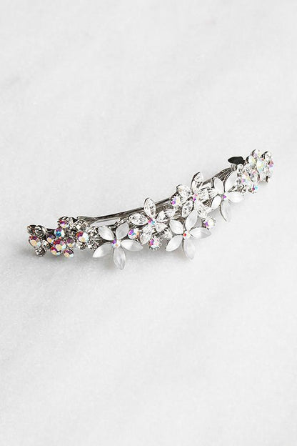 Contrasting Crystal Flower Barrette Barrette Soho Style