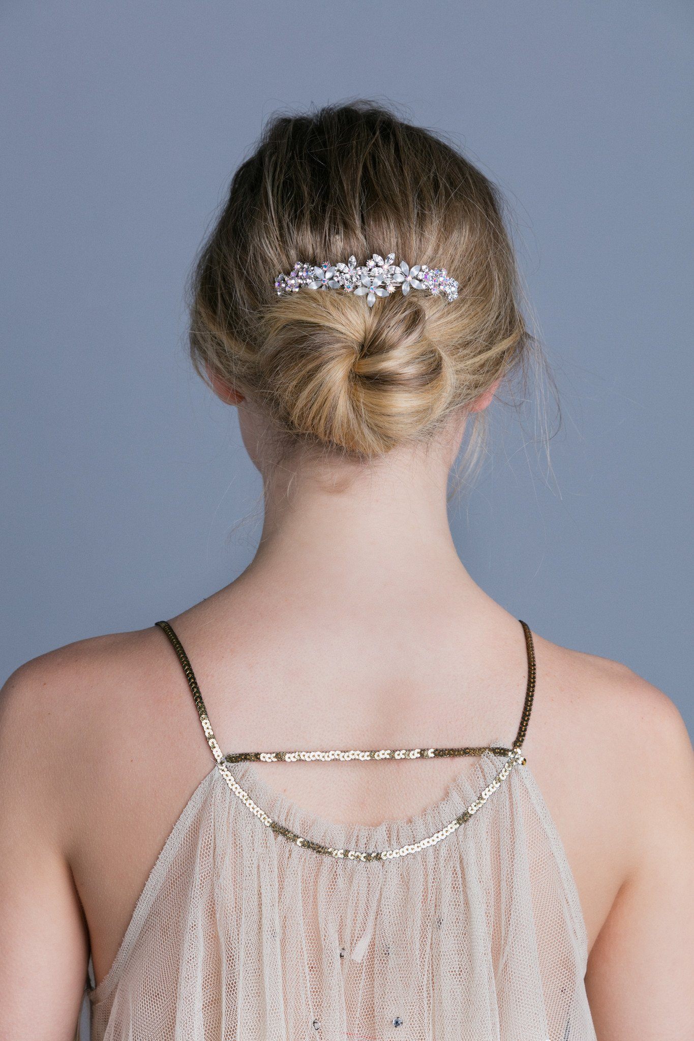Contrasting Crystal Flower Barrette Barrette Soho Style