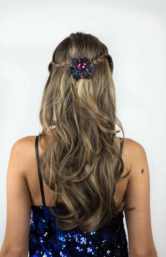Crystal Mosaic Flower Barrette Barrette Soho Style