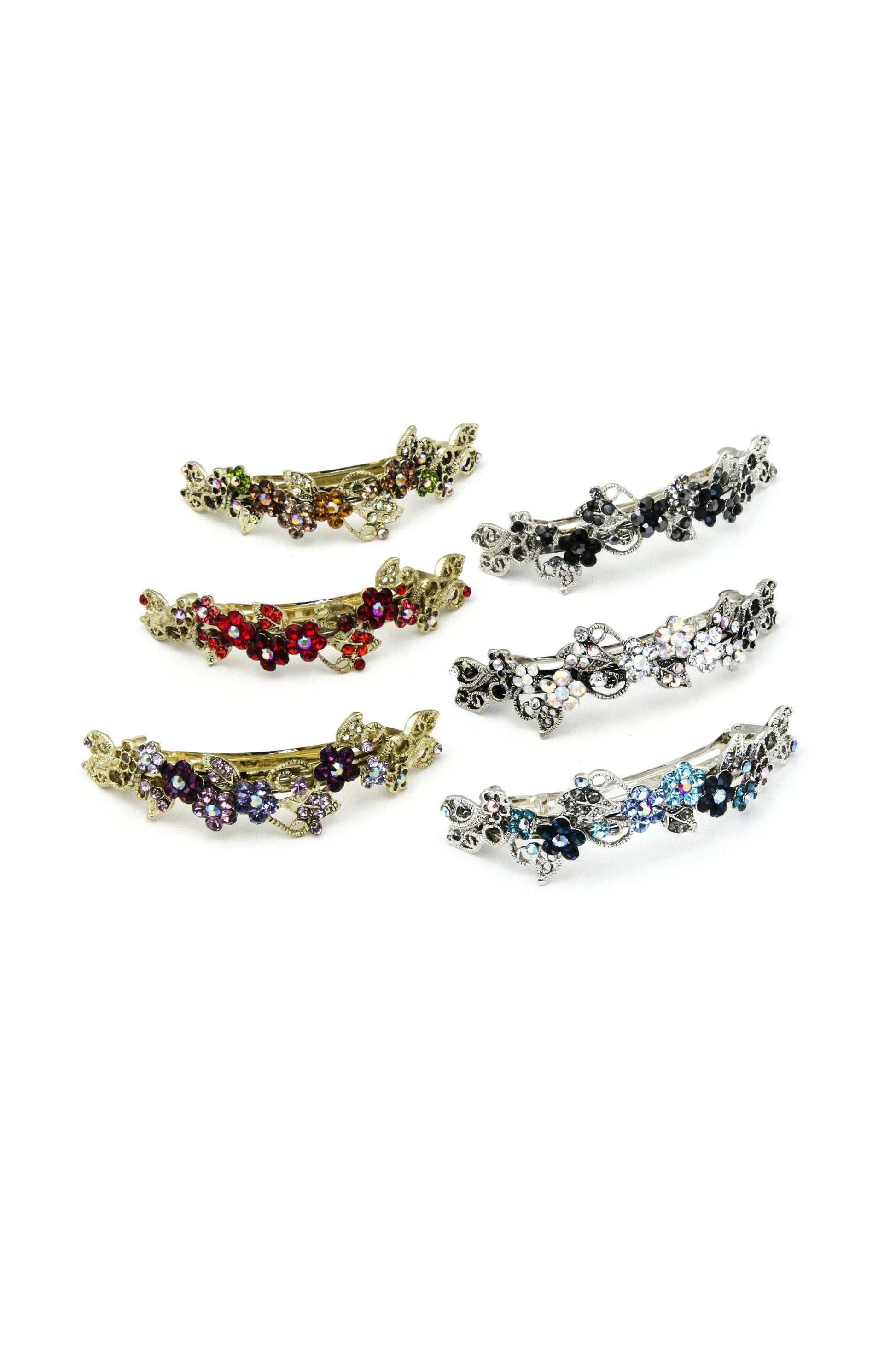Floral Gardena Crystal Barrette Barrette Soho Style