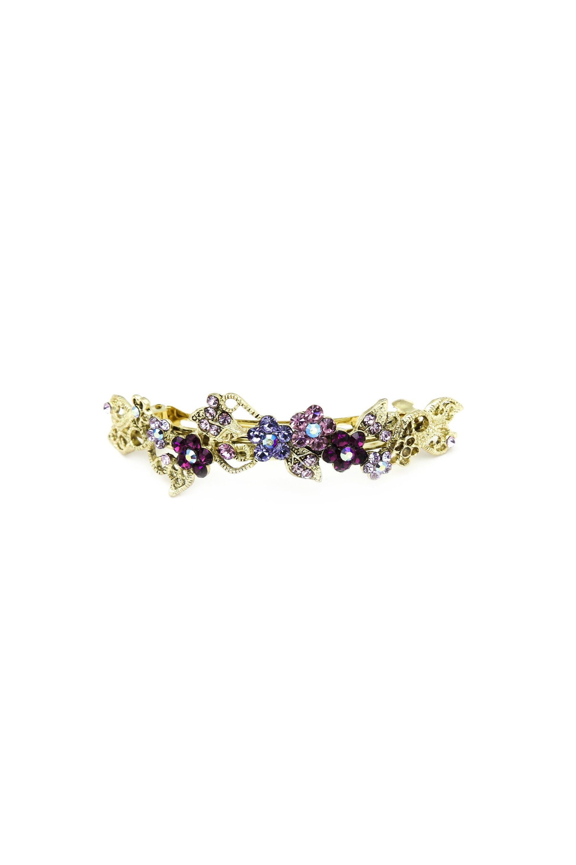 Floral Gardena Crystal Barrette Barrette Soho Style