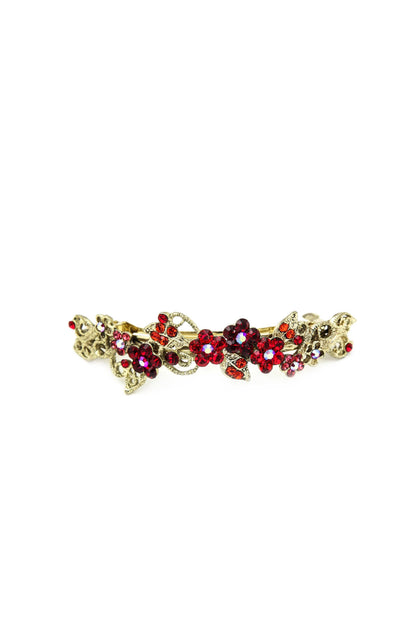 Floral Gardena Crystal Barrette Barrette Soho Style