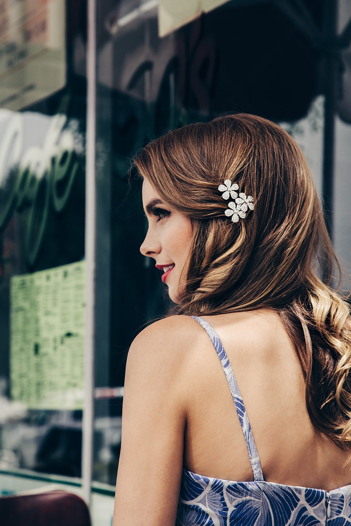 Ombre Crystal Flower Barrette Barrette Soho Style