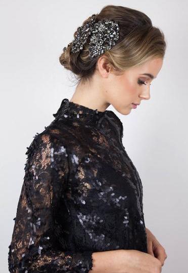 Oval Crystal Flower Barrette Barrette Soho Style