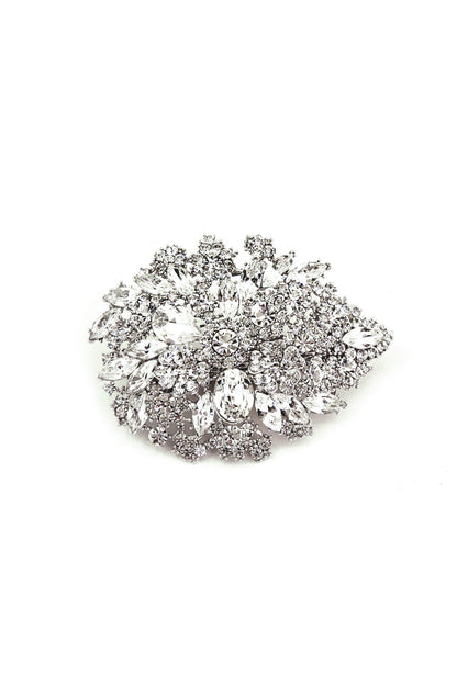 Oval Crystal Flower Barrette Barrette Soho Style