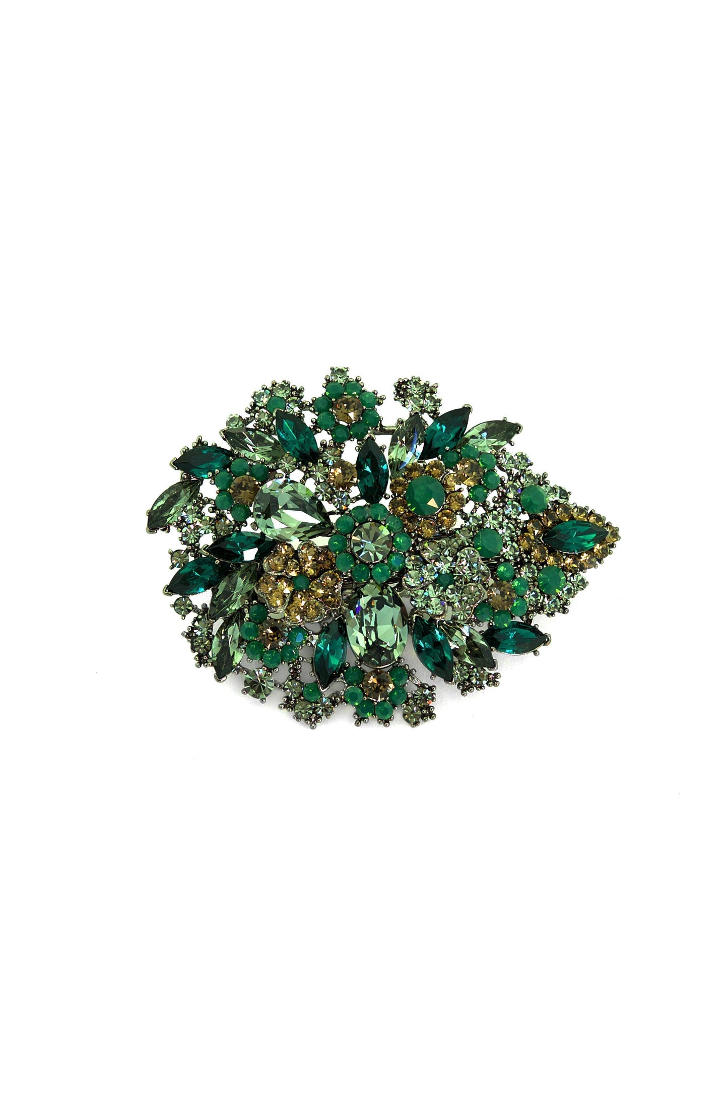 Oval Crystal Flower Barrette Barrette Soho Style