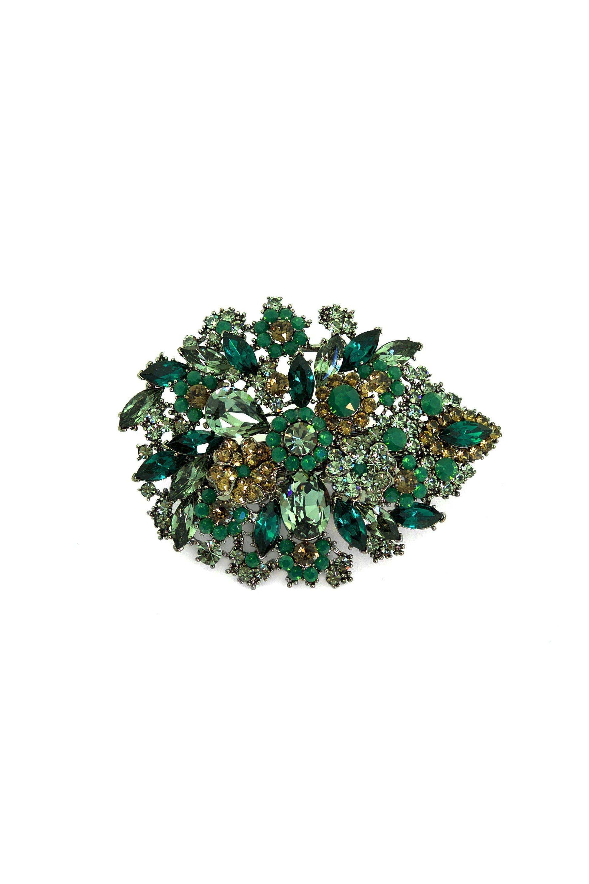 Oval Crystal Flower Barrette Barrette Soho Style