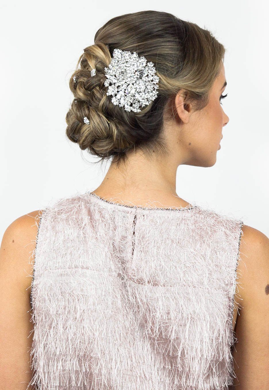 Oval Crystal Flower Barrette Barrette Soho Style